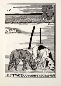 来自Fontaine Fables酒吧的The Two Dogs和The Dead Ass。 1905年 作者 Percy J. Billingshurst