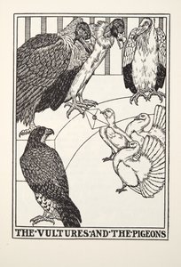 秃鹰和鸽子，来自Fontaine Fables，酒吧。 1905年
