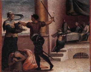 Salome and beheaded St John the Baptist (oil on canvas, circa 1535)