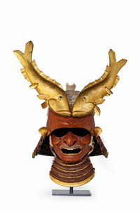 kawari kabuto（异国风情头盔）（野猪的猪鬃和漆铁）