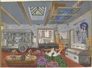 殡仪馆的车库，1917年 作者 帕金斯·哈恩利