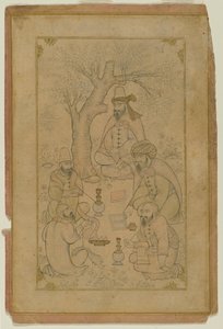 17世纪中叶的德鲁维斯聚会（纸上的墨水和浅色洗） 作者 波斯学校