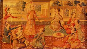 晚期Zand漆纸马赫棺材，约1794-95年 作者 Persian School