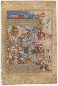阿里（Ali）和艾莎（Aisha）在骆驼之战中（1571-72） 作者 波斯学校