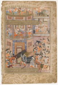 阿里（Ali）从1571-72年的拉扎特·萨法（Rawzat al-safa）抬起Qamus的大门 作者 波斯学校