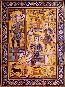 Gulendam 对波斯萨珊王朝的国王 Vahram V Gour（月见草）（或 Bahram Gur 或 Gor）做出的笨拙评论被原谅，她肩上扛着一头牛 （沙阿那玛，沙阿 作者 波斯学校