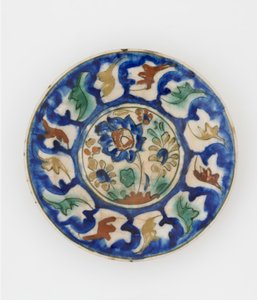 板块，可能大不里士，伊朗，萨法维时期，16世纪末17世纪初（陶瓷） 作者 波斯学校