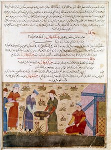 成吉思汗（1162-1227）结成联盟的代表。波斯语缩影，取自历史学家拉希德-丁（al din）（1247-1318年）的 "Jami al-tawarikh"（Jami al tawarikh）或 "世界历史"，约1430年。巴黎，B.N. 作者 波斯学校