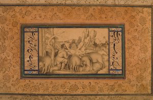 浪子，c.1600（不透明的纸和纸上的墨水） 作者 波斯学校