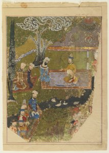 帖木儿（Timur）于1436年在巴尔赫（Balkh）登基之际授与观众 作者 波斯学校