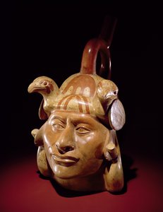 陶器肖像船，Mochica（陶器和油漆）