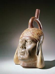 陶器肖像船，Mochica（陶器和油漆）