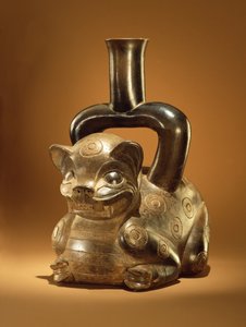 船与美洲狮，Chavin文化，公元前90年（陶瓷） 作者 秘鲁学校