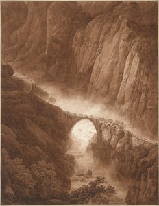 在Schöllenen峡谷的魔鬼桥，乘坐M子火车穿越圣哥达山口 作者 彼得·伯曼