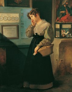 彩票店前的女孩，1829年。