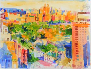 从卡莱尔出发的中央公园（纸本画）。 作者 彼得格雷厄姆（当代）