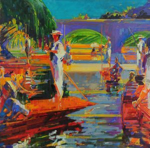 船夫，剑桥（布面油画）