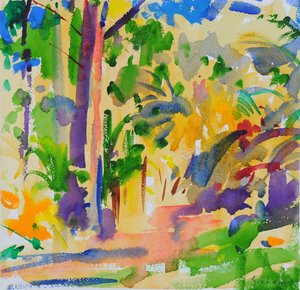 Maui Rainforest, 2023 (watercolour) 作者 彼得·格雷厄姆