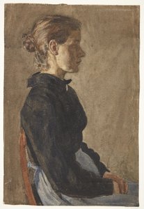 画家Christine Swane（生于Larsen）年轻时的画像