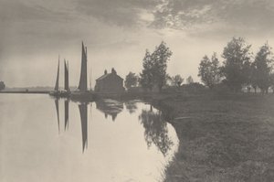 坎特利：Wherries Waiting for the Turn of the Tide，1886 年（照片） 作者 彼得·亨利·爱默生