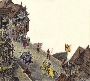 1390年4月23日在旧伦敦桥上的比赛 作者 彼得·杰克逊
