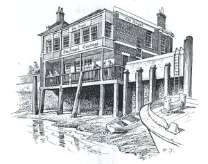 天使，Bermondsey，伦敦（纸上墨水） 作者 彼得·杰克逊