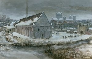 威斯敏斯特大厅在雪地里
