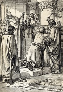 英格兰国王亨利二世（1133-1189 年）与托马斯-贝克特遇刺案有牵连，在大主教墓前忏悔