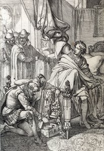 1568 年，西班牙腓力二世之子奥地利查尔斯（1545-1568 年）（唐-卡洛斯）被其父的手下逮捕（卡洛斯，西班牙国王腓力二世的长子和继承人，1568 年初被其父囚禁）。绘制钢笔画