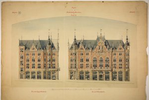Rathskeller 新建筑，德国萨克森-安哈尔特州哈勒（萨勒州），立面图