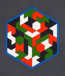 Hexiamonds，2008（帆布板上的丙烯酸）