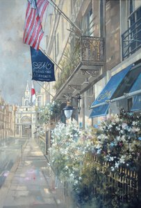伦敦半月街弗莱明斯酒店（布面油画） 作者 彼得·米勒
