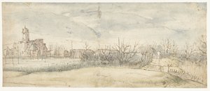 兹韦恩德雷赫特的克雷恩霍夫城堡景色，1606 年 作者 无名氏