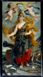 美第奇斯的循环：“”法国女王玛丽·德·美第奇斯的全长肖像（1573-1642）”皮埃尔·保罗（皮埃尔·保罗）鲁本斯（或彼得·保罗或佩特鲁斯·保卢斯）（1577-1640）的绘画(ec .flam.) 1621 太阳。 2.76x1.49 米 作者 彼得·保罗·鲁本斯