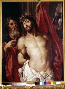 荆棘王冠，《Ecce Homo》。彼得-保罗-鲁本斯（或彼得-保罗或佩特鲁-保罗斯）（1577-1640 年）的作品。木板油画 作者 彼得·保罗·鲁本斯