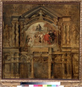 西班牙女皇伊莎贝拉的神化（1566-1633 年）。彼得-保罗（皮埃尔-保罗）-鲁本斯（或彼得-保罗或佩特鲁斯-保罗斯）（1577-1640 年）的画作。木板油画，69 x 70 厘米 作者 彼得·保罗·鲁本斯