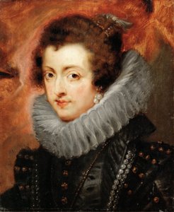 法国伊丽莎白 (1602-1644) 的肖像，西班牙王后 - 彼得·保罗·鲁本斯 (1577-1640)。 木头上的油，c。 1629. 尺寸：48,5x40,5 厘米。 维也纳艺术史博物馆 作者 彼得·保罗·鲁本斯