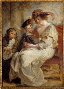 Helene Fourment (1614-1673)的肖像，画家的第二任妻子和他们的两个孩子 画家：Pierre Paul (Pierre-Paul) Rubens (或Peter Paul或Petrus Paulus) (1577-1640) 1634年 太阳。1,15x0,85米 作者 彼得·保罗·鲁本斯