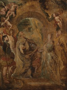 1606-07年，圣格雷戈里大帝与圣徒Maurus和Papianus以及圣多米蒂亚与圣徒Nereus和Achilleus 作者 彼得·保罗·鲁本斯