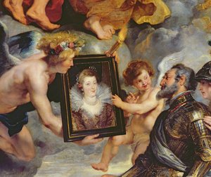 Medici周期：Henri IV（1553-1610）接受Marie de Medici的肖像（1573-1642）1621-25（细节17689） 作者 彼得·保罗·鲁本斯