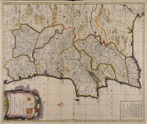Corona Portugalliae et Algarbiae veteris Hispaniae quondam pars quae Lusitania audiit jam amplior hic suas in provincias et dioeceses noviter distributasas