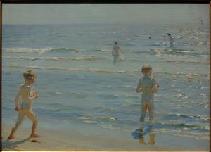 泳客男孩。阳光。斯卡恩 作者 Peder Severin Krøyer