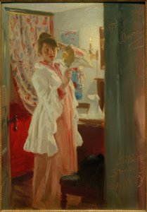 内饰。艺术家的妻子 作者 Peder Severin Krøyer