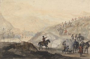 移动中的骑兵部队和营地追随者 作者 彼得·蒂勒曼斯