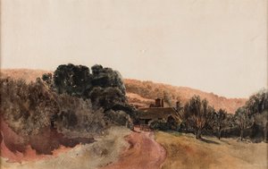 风景，日期不详（纸面水彩画） 作者 彼得·德温特