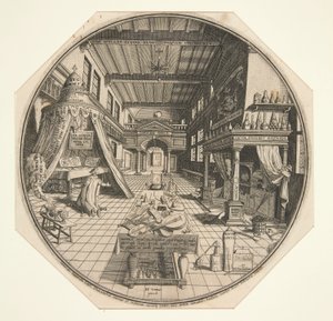 海因里希-孔拉特，莱比锡炼金术士，在他的图书馆中 作者 彼得·范德·多尔特