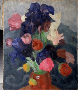 Bouquet de fleurs (Bunch of Flowers) - Peinture de Pyotr (Piotr, Petr) Savvich Utkin (Outkine) (1877-1934), huile sur toile