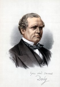 爱德华·亨利·斯坦利（Edward Henry Stanley），第15任德比伯爵，英国首相，大约在1890年。 作者 皮特和加尔平·卡塞尔