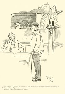 Phil May 的卡通，来自 1890 年代（石版画） 作者 菲尔·梅
