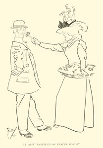 Phil May 的卡通，来自 1890 年代（石版画） 作者 菲尔·梅